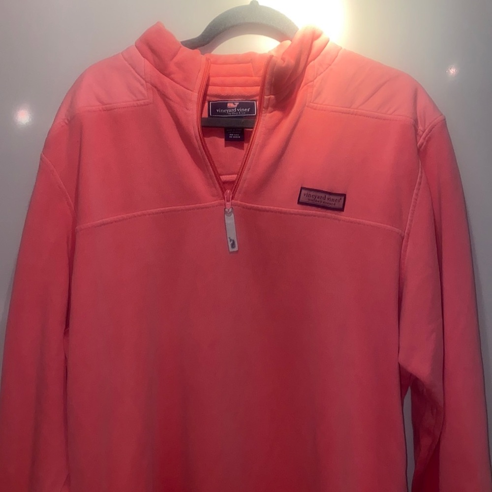 Men’s L salmon quarter zip shep shirt